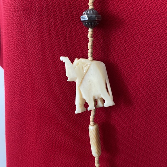 Handcrafted Elephant and Bone multi stones and wood mix Necklace. - Picture 4 of 7